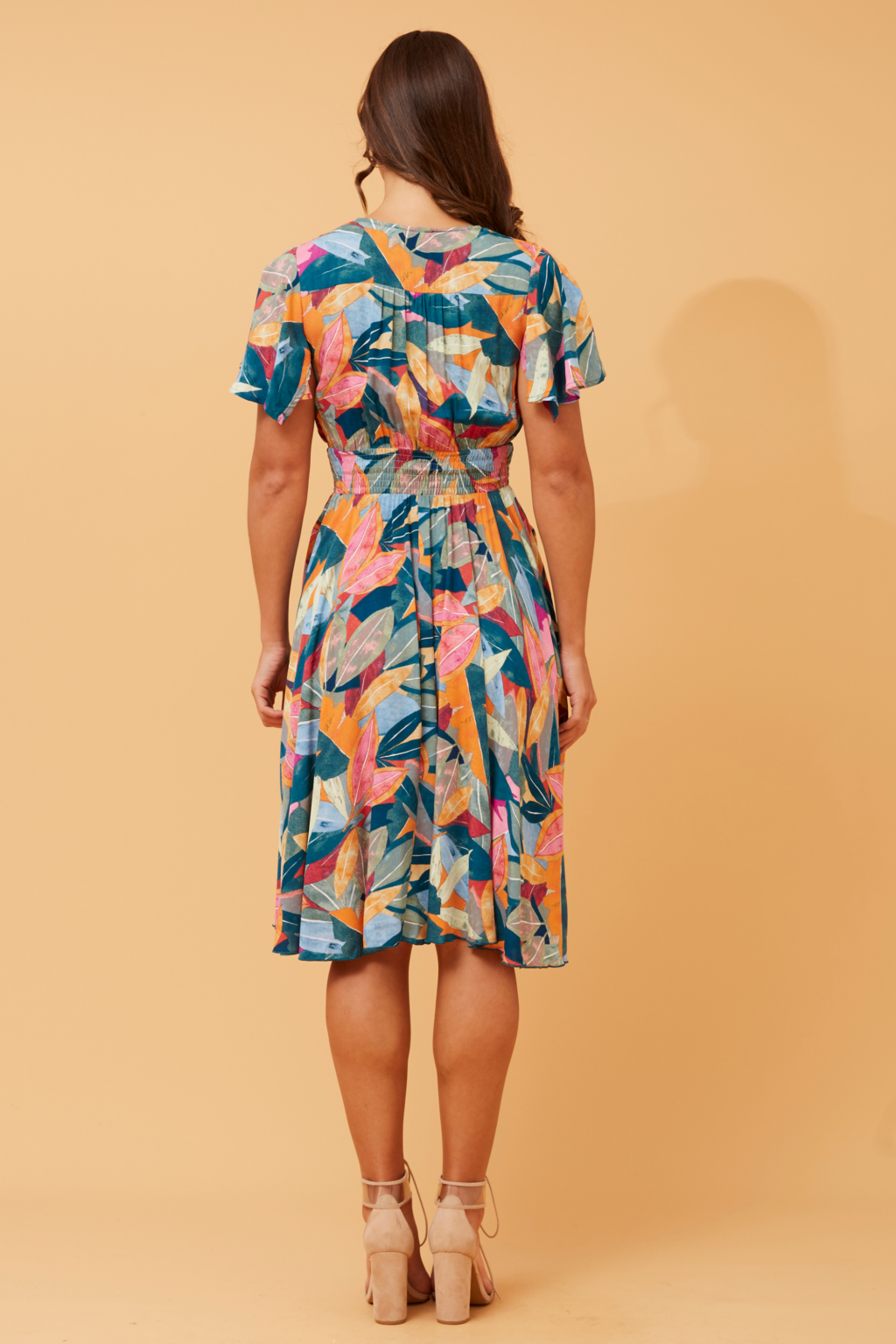 Sandy Leaf Print Dress