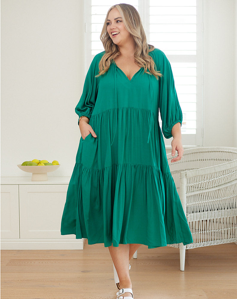 Jackson Dress in Emerald