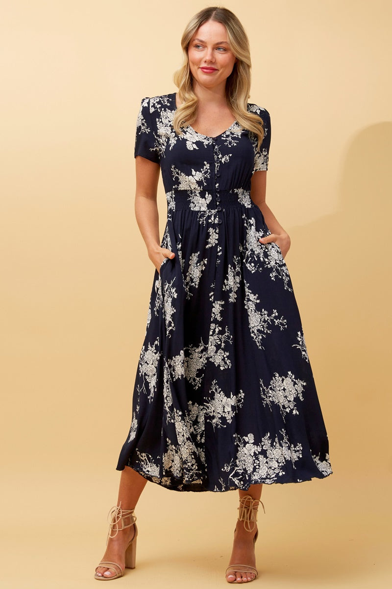 Megan Floral Midi Dress