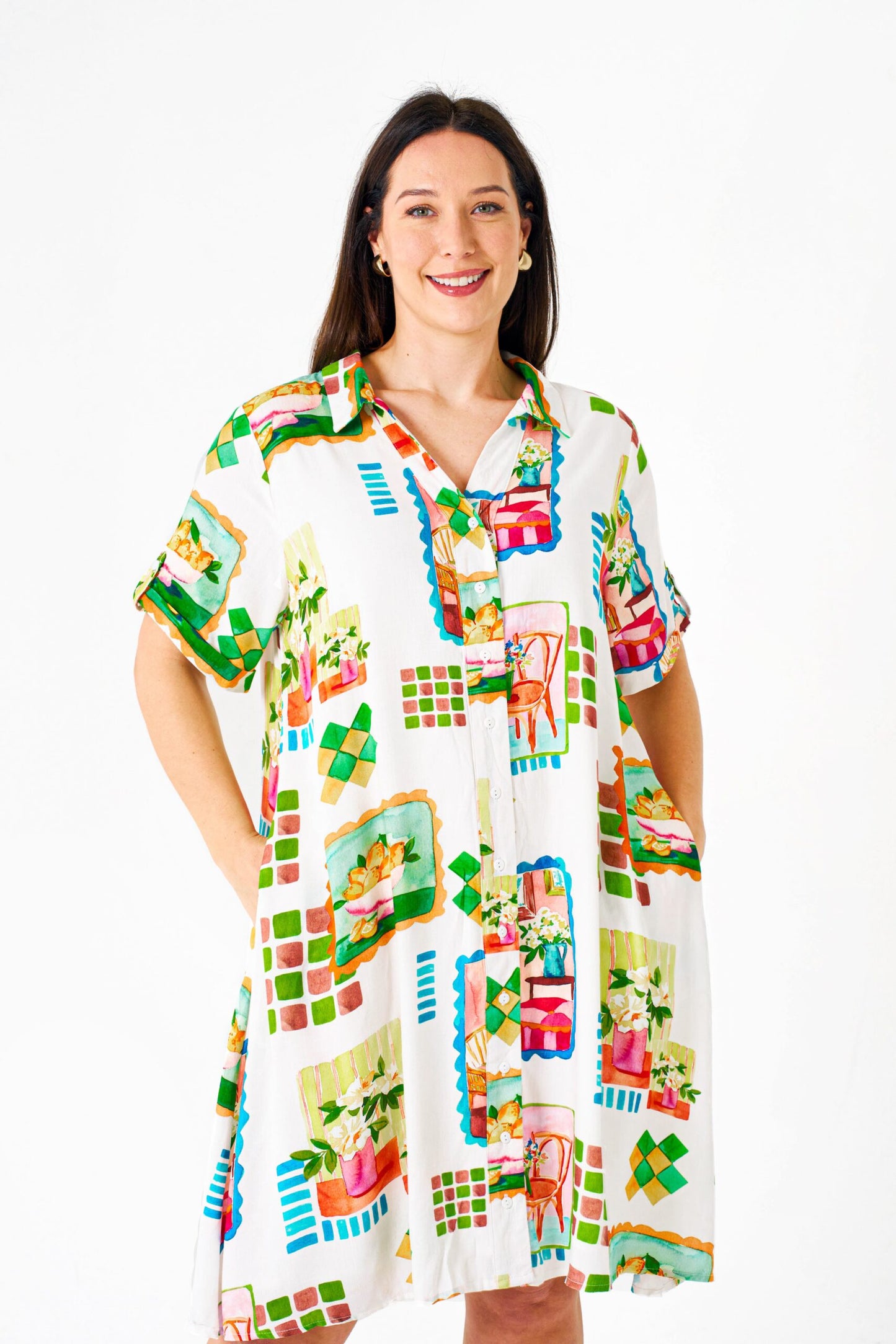 Freja Dress in Ikea Print