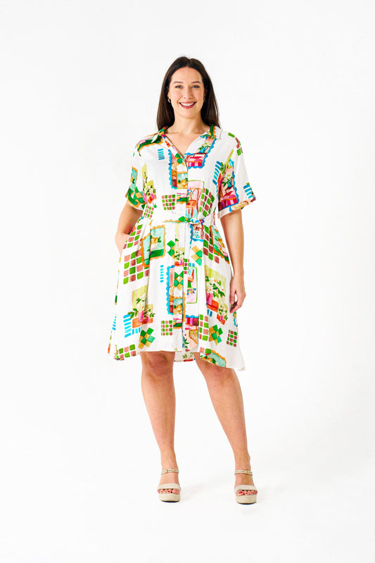 Freja Dress in Ikea Print