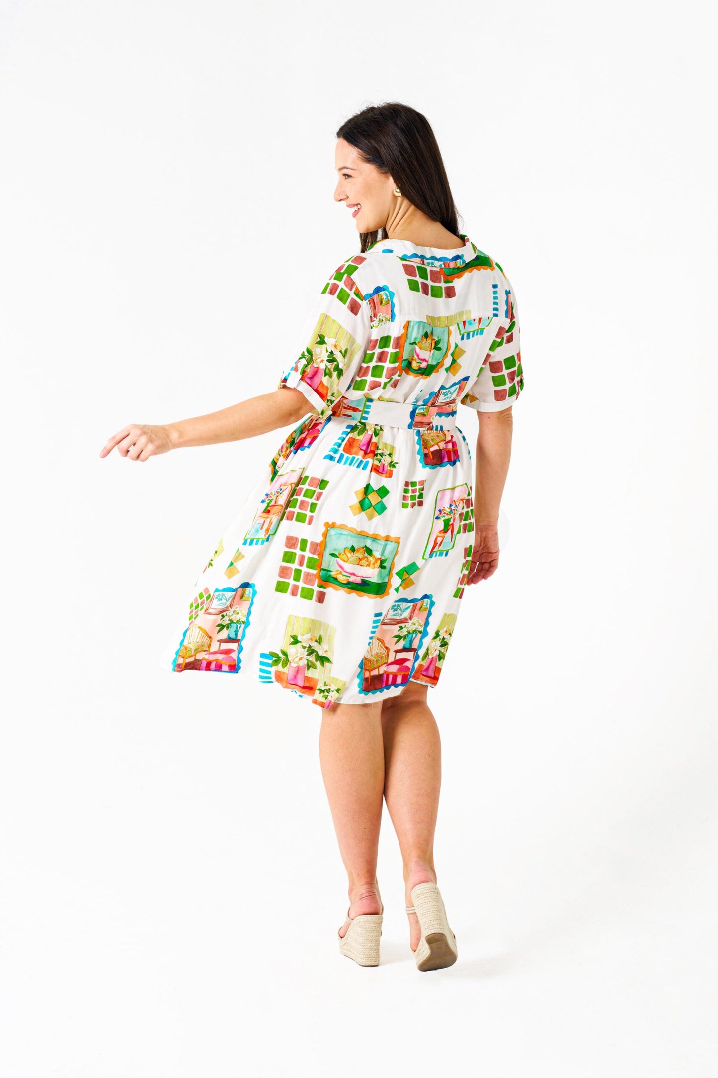 Freja Dress in Ikea Print