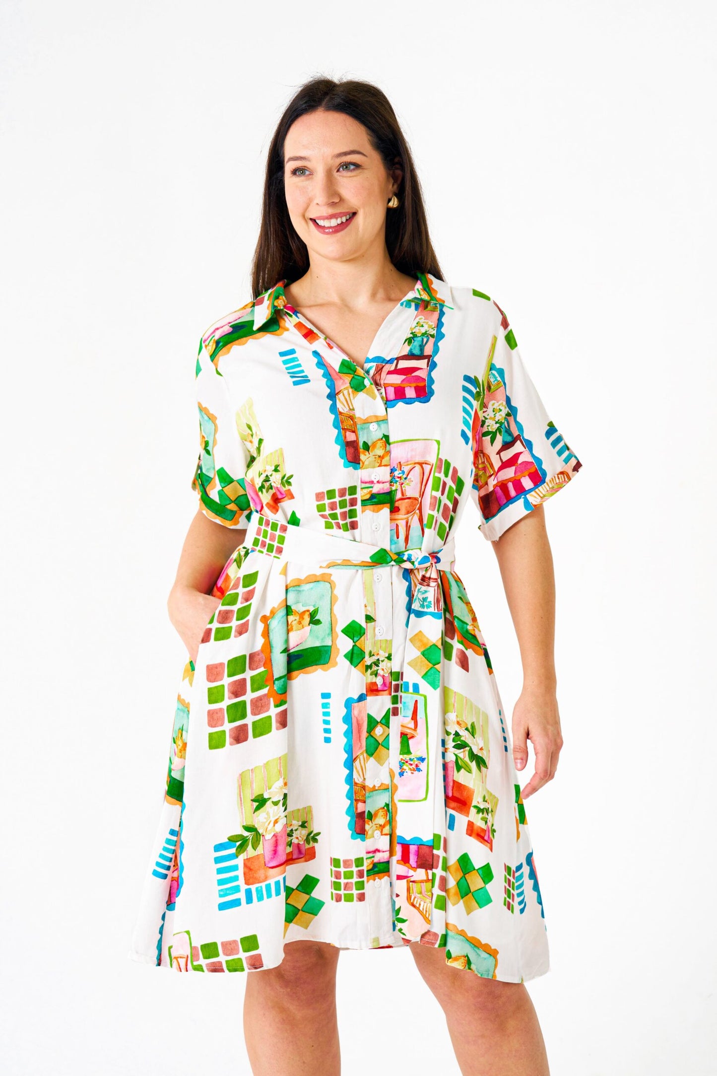 Freja Dress in Ikea Print