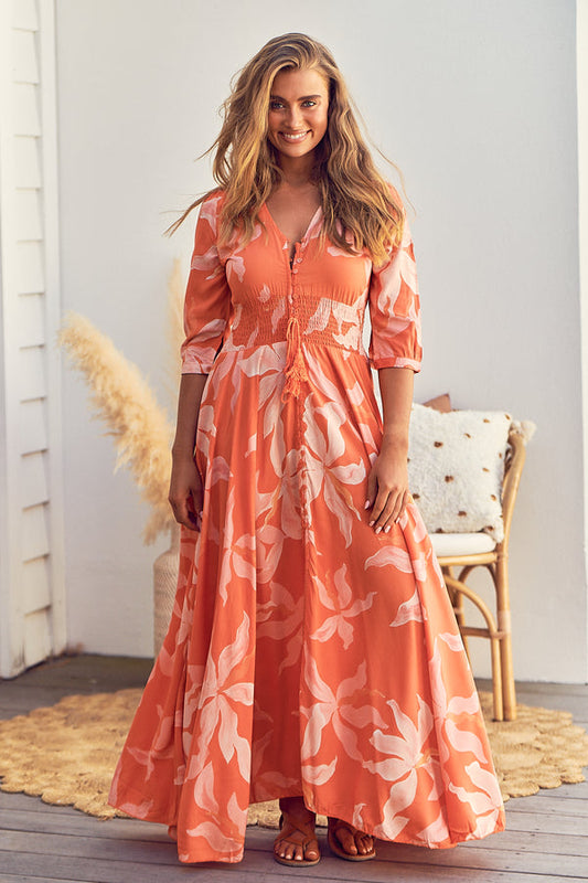 Indiana Maxi Dress in Summer Sunset Print