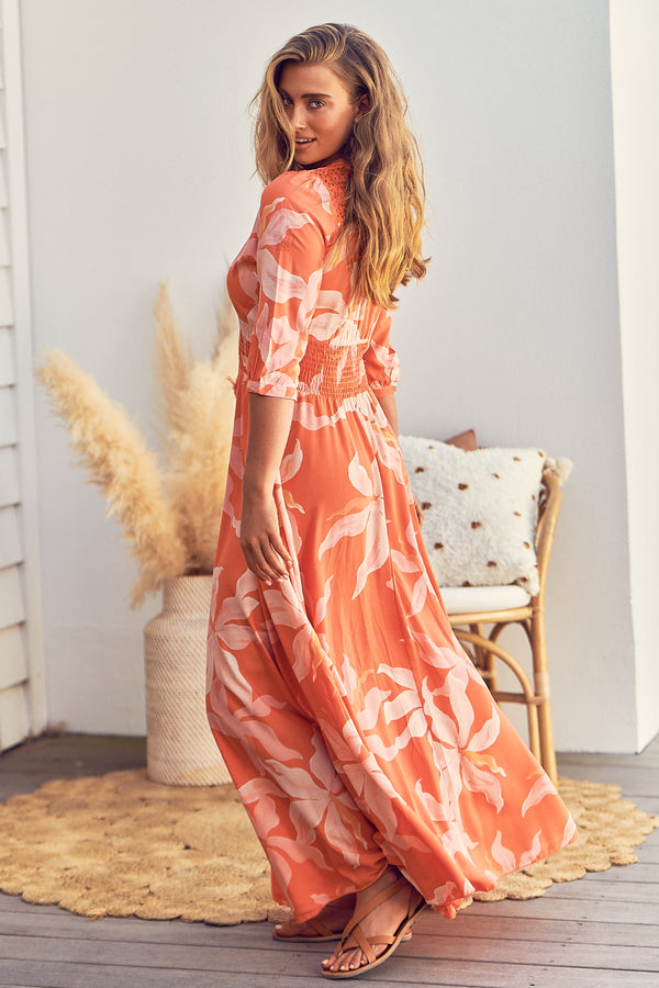 Indiana Maxi Dress in Summer Sunset Print