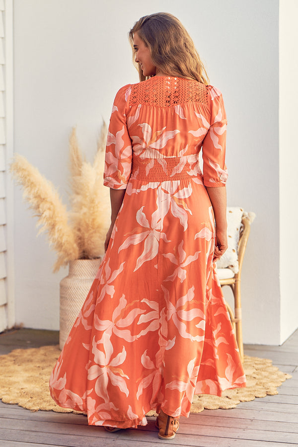 Indiana Maxi Dress in Summer Sunset Print