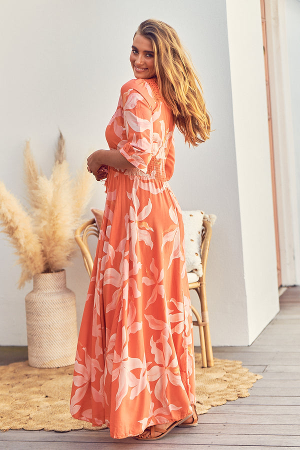 Indiana Maxi Dress in Summer Sunset Print