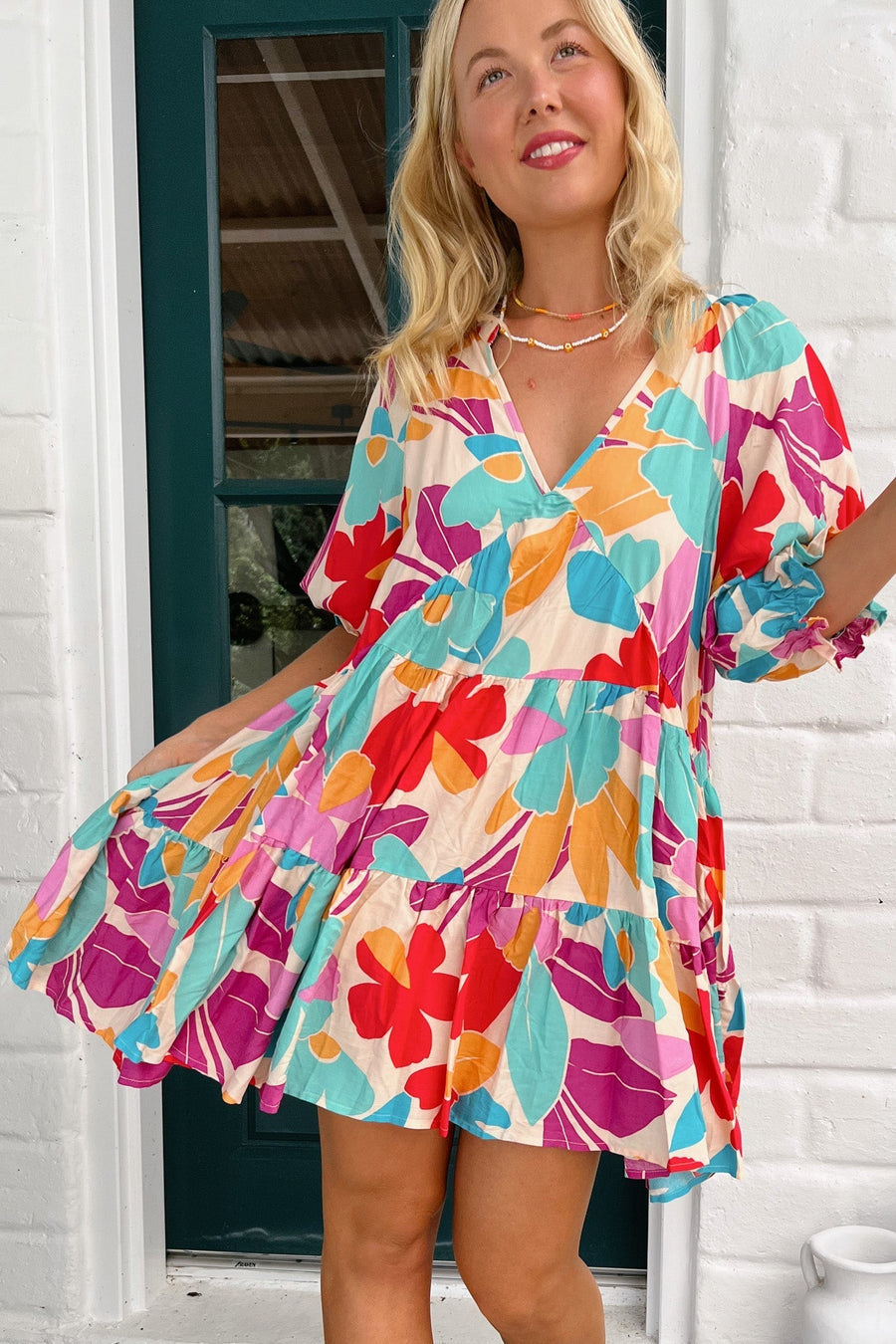 Ohana Mini Dress in Petal Print