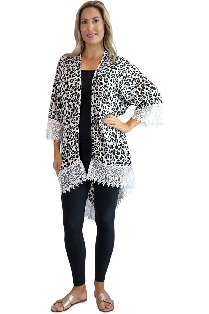 Ruby Kimono Jacket in Safari Print