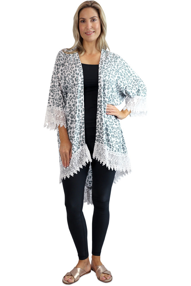 Ruby Kimono Jacket in Safari Print