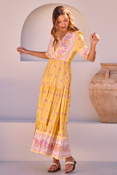 Tessa Maxi Dress in Golden Hour Print