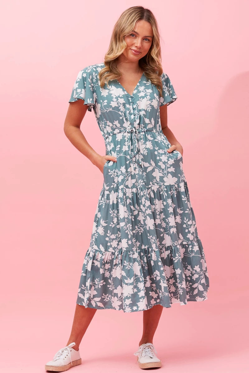 Lisdon Floral Tiered Midi Dress