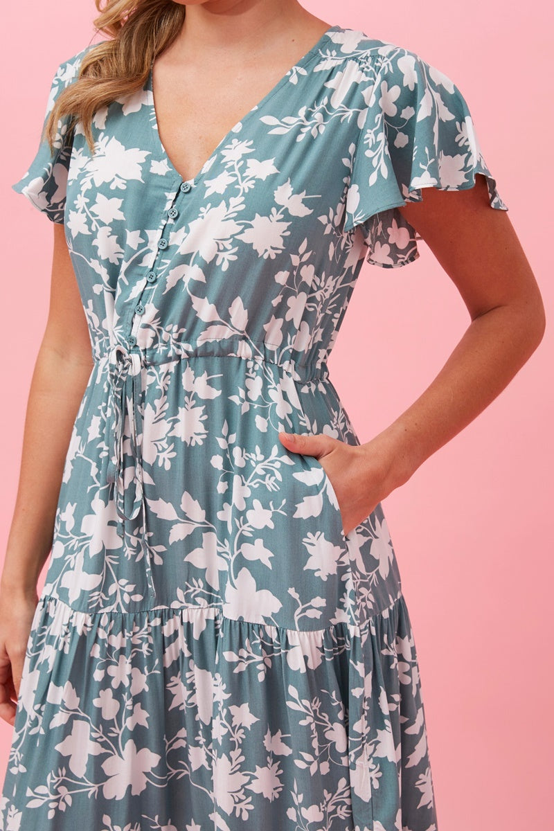 Lisdon Floral Tiered Midi Dress