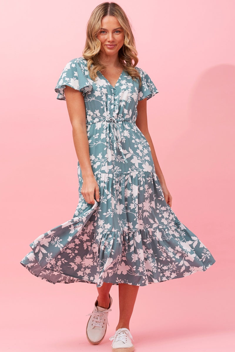 Lisdon Floral Tiered Midi Dress