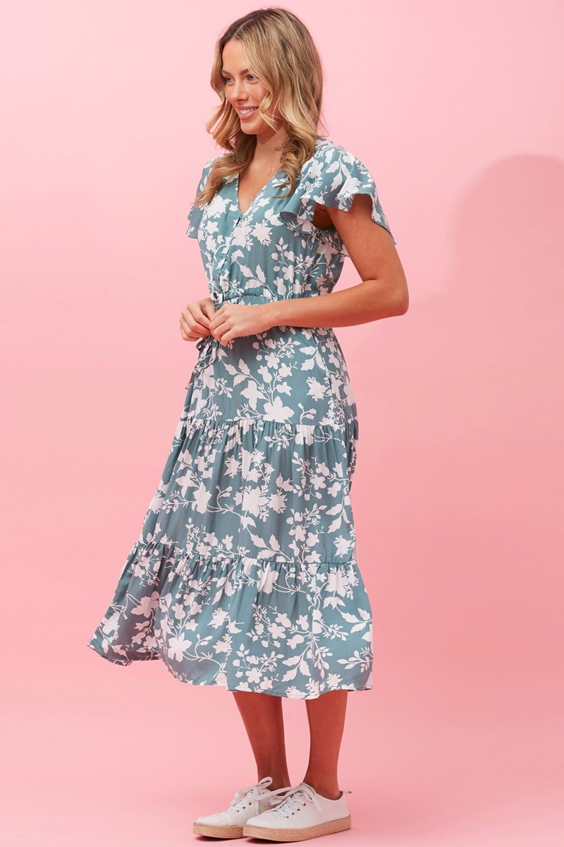 Lisdon Floral Tiered Midi Dress