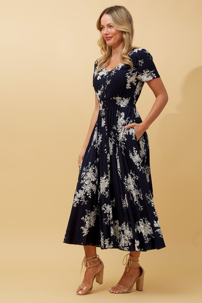 Megan Floral Midi Dress